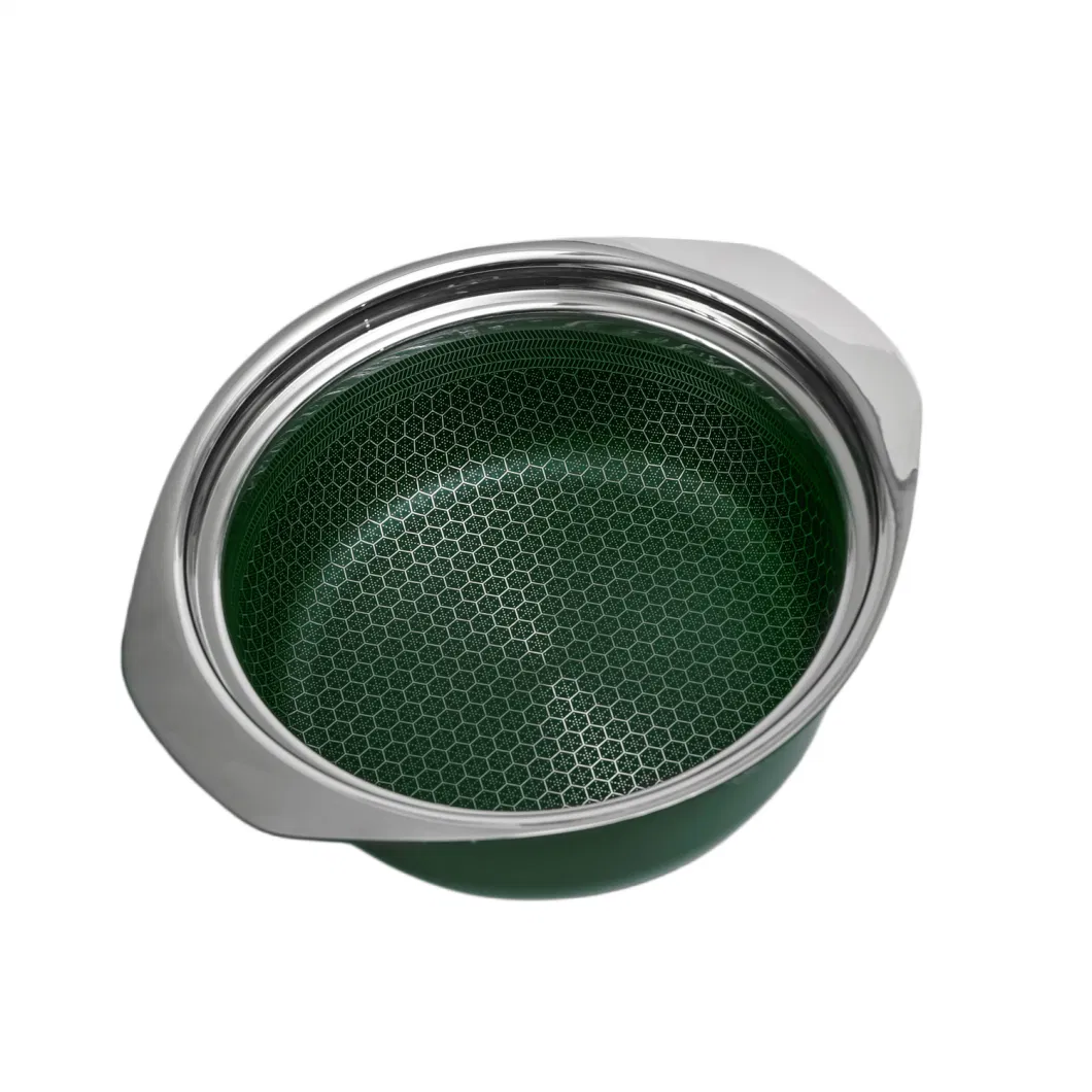 Hot Sales Stainless Steel Cookware Nonstick Honey Comb Coating Blackish Green Ceramic 18cm Soup Pot