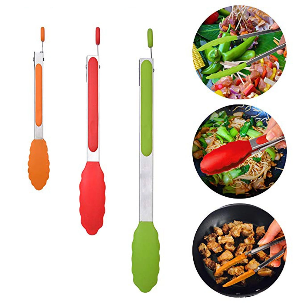 BBQ Non-Stick Clip Stainless Steel Salad Tongs Food Tongs