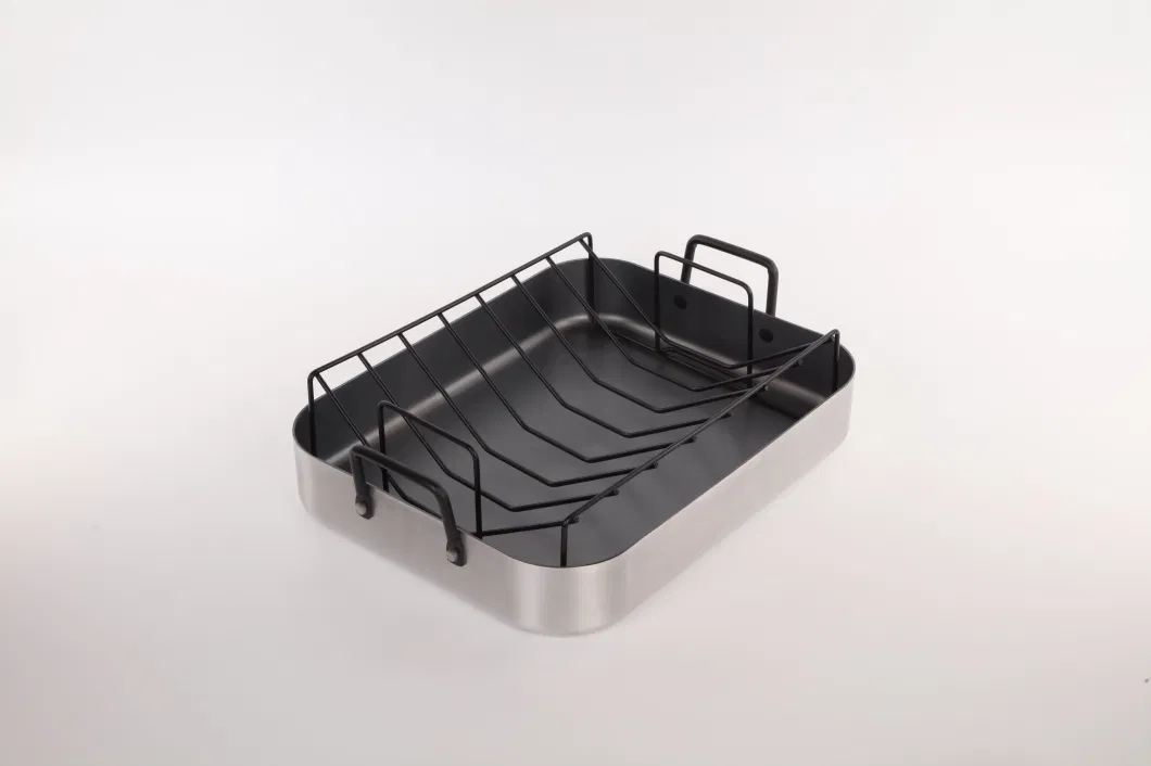 Carbon Steel Aluminum Non-Stick Deep Turkey Baking Tray Turkey Roaster Pan with Wire Rack