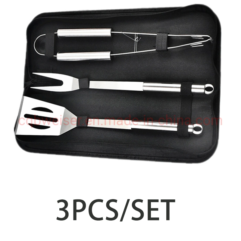 Professional 3PCS Utensils Kit BBQ Tool Set for Camping Outdoor