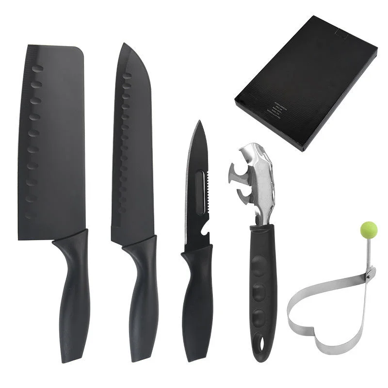 Plastic Handle Stainless Steel Slicer Chef Cutter Kitchen Knife Set