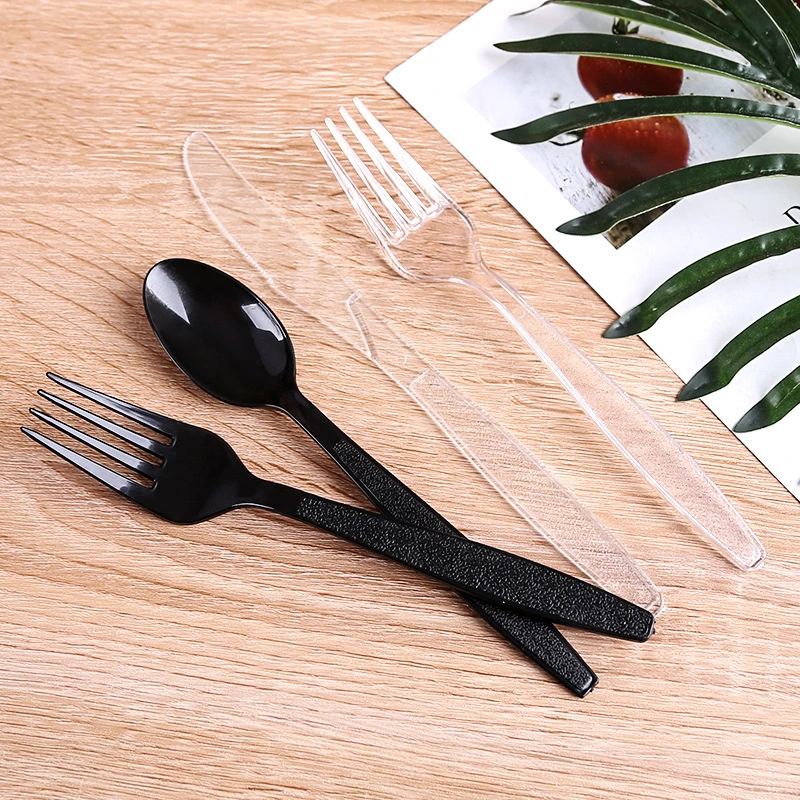 Disposable Products Disposable Tableware Plastic Knife Fork Spoon Cutlery Sets (19 cm)