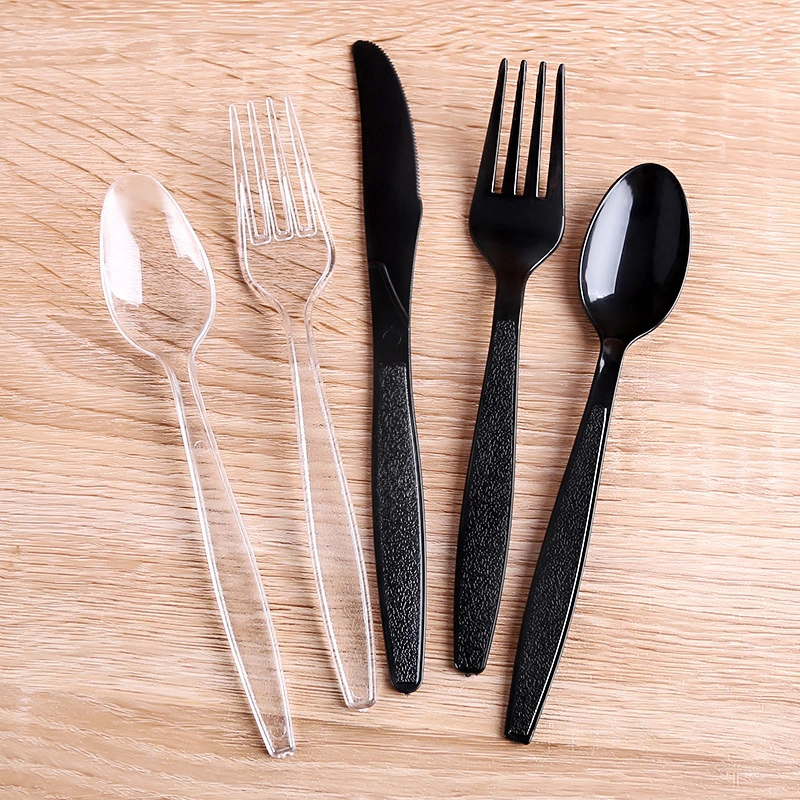 Disposable Products Disposable Tableware Plastic Knife Fork Spoon Cutlery Sets (19 cm)