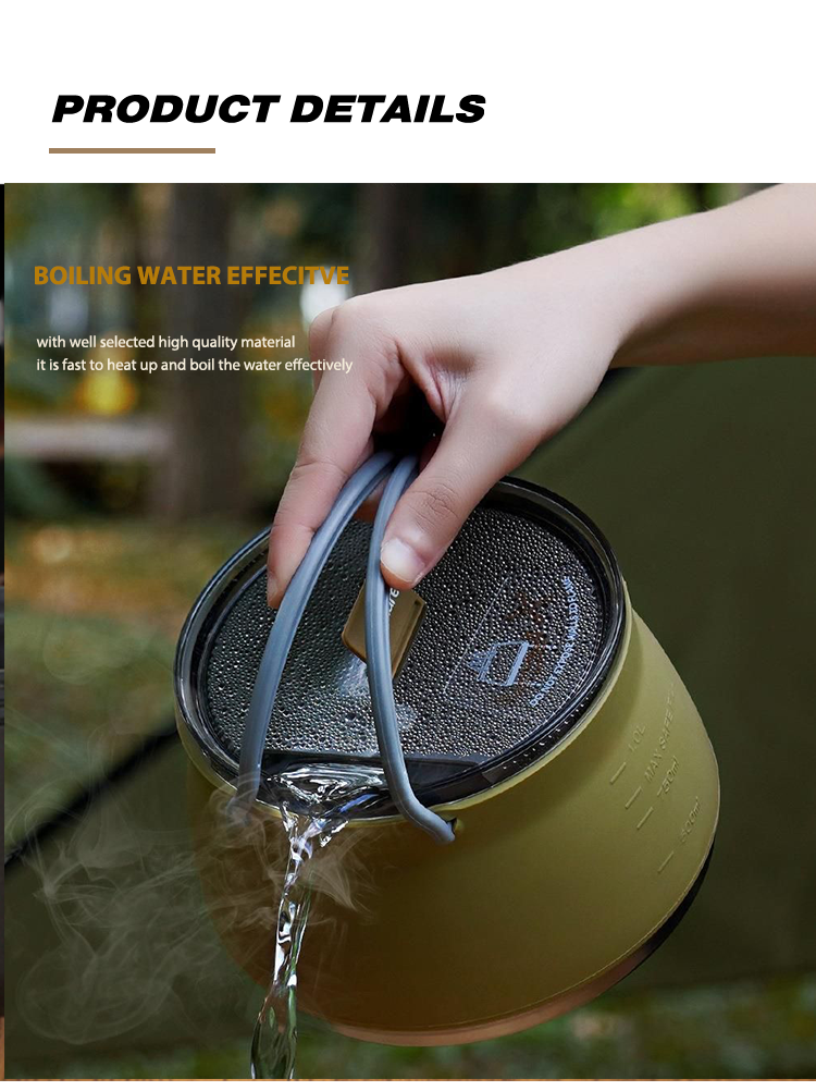 Cooking Utensils Portable Multi-Function Outdoor Camping Picnic Collapsible Silicone Foldable Water Kettle with Handle Cup Mug Bowl Camping Set