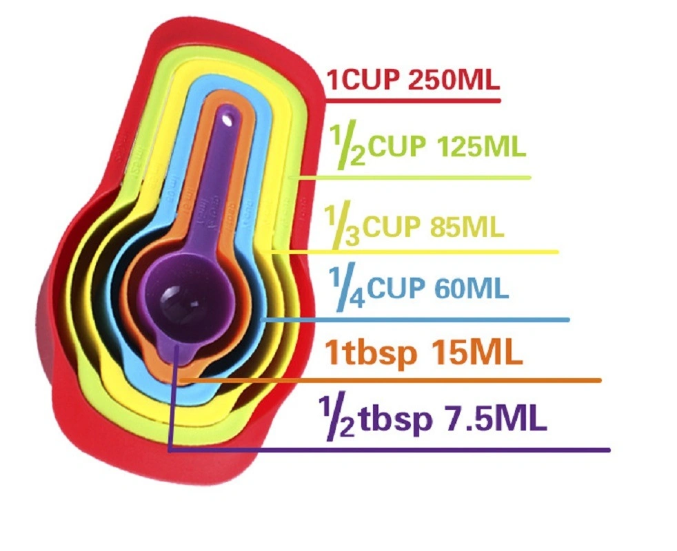 Measurement Plastic Cup Spoon Multi-Color Utensils Tools for Kitchen Cooking Baking Bl14409