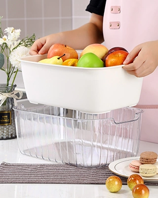 Washing Basket Salad Drain Bowl Washin Drain Basket 2 in 1 Multifunction Fruit and Vegetable Colander Strainer