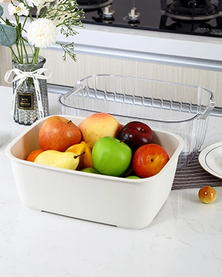 Washing Basket Salad Drain Bowl Washin Drain Basket 2 in 1 Multifunction Fruit and Vegetable Colander Strainer