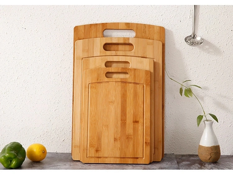 Durable Non-Slip Bamboo Cutting Board Chopping Blocks Kitchen Utensils with Handle