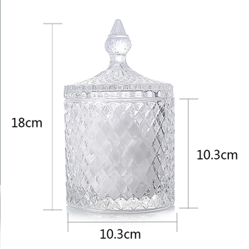 Large Crystal Diamond Glass Jar Food Storage Organization Candy Box Bowl Storage