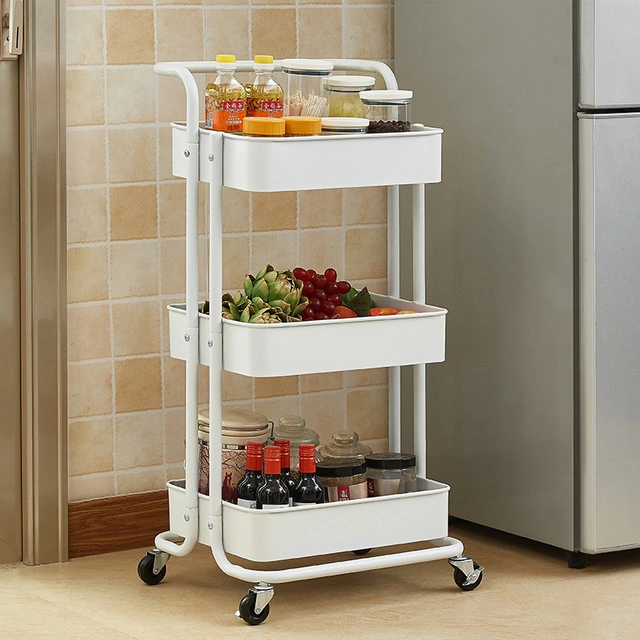 3 Tier Home Organizer Rolling Kitchen Storage Rack Trolley Cart with Wheels