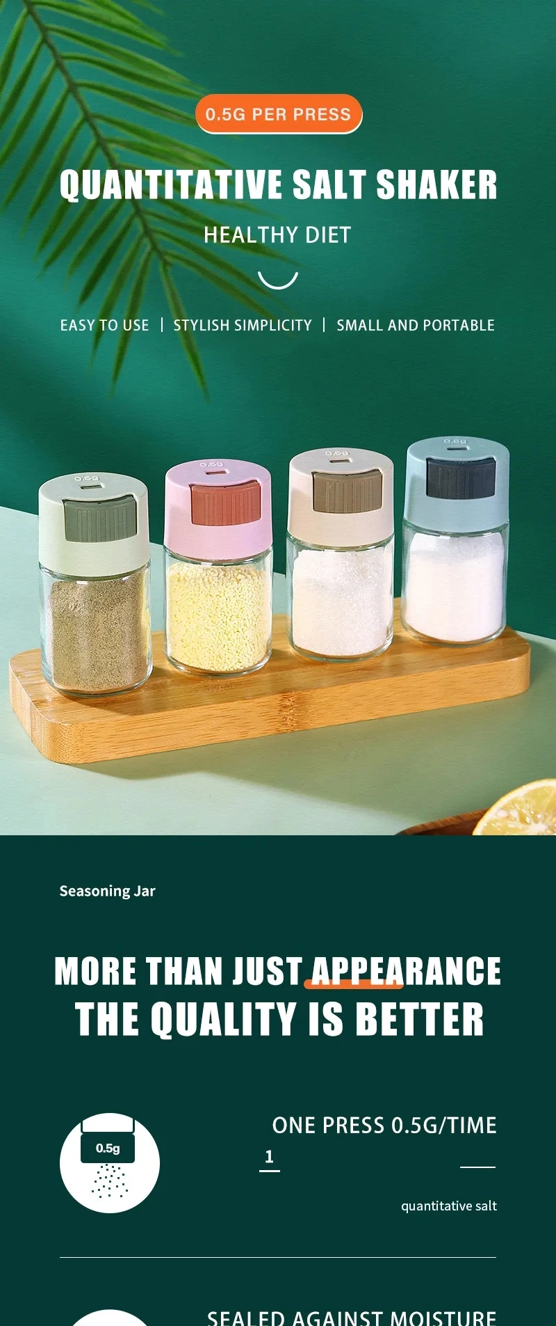 Good Quality, Low Price, and Factory Price Are Popular in Kitchens. Quantitative Salt Shakers, Push Control Bottles, Seasoning Cans, Tools
