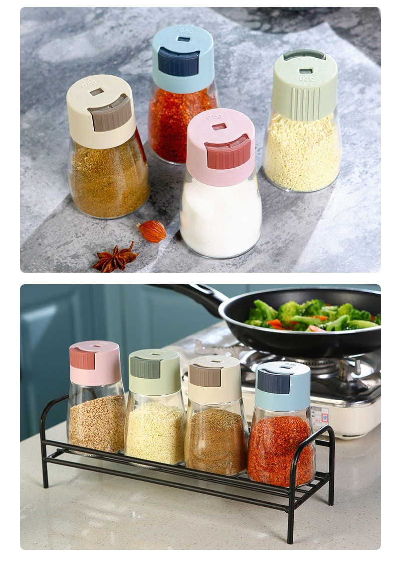 Hot Selling Kitchen Moisture Proof Glass Condiment Storage Container Spice Jar