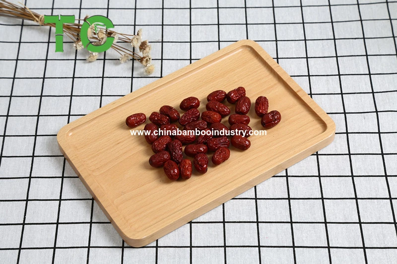 Wholesale Wood Plate Beech Wood Serving Tray Rectangular Cake Platter Decorative Wooden Dish Home Tableware