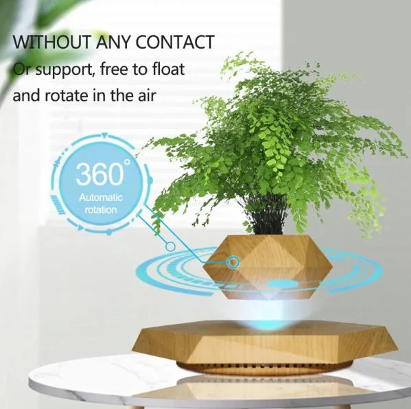 Magnetic Levitating Bonsai Wooden Floating Plant Magnetic Levitation Pots for Plants