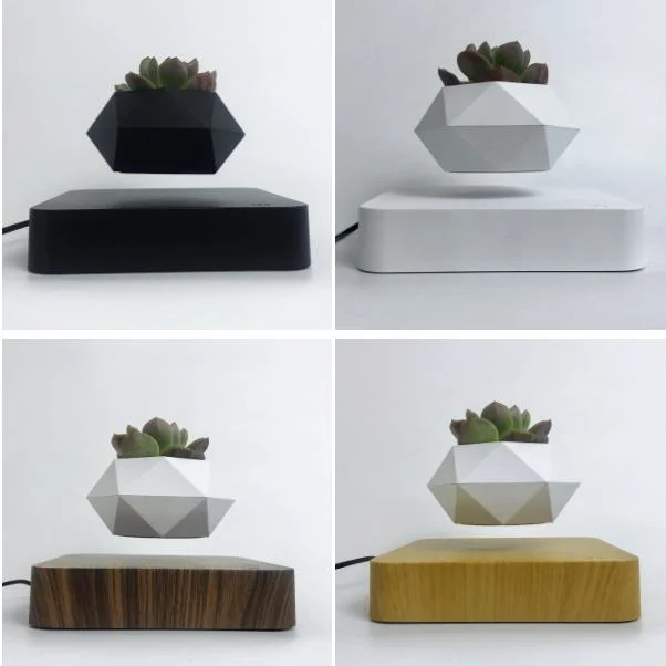 Magnetic Levitating Bonsai Wooden Floating Plant Magnetic Levitation Pots for Plants
