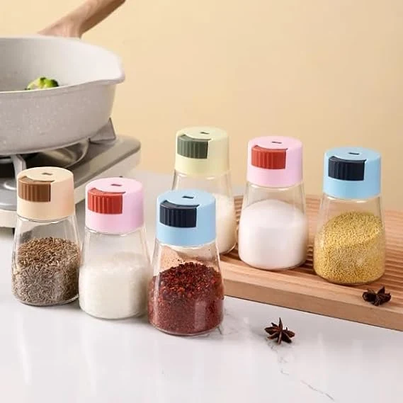 Hot Selling Kitchen Moisture Proof Glass Condiment Storage Container Spice Jar