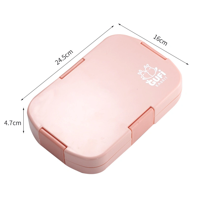 Wholesale 6-Compartment Bento Lunch Box Portable Leak-Proof Plastic School Children Dinnerware Sets Square Shape All-Season Eat