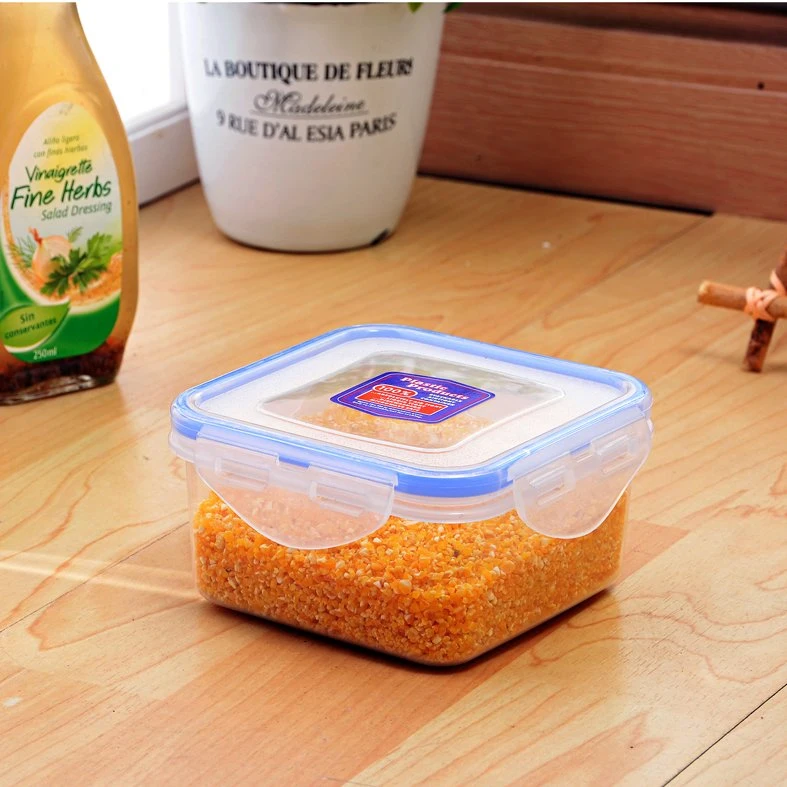 Square Nested Set 4 Space-Saving Clip Lock Plastic Food Container