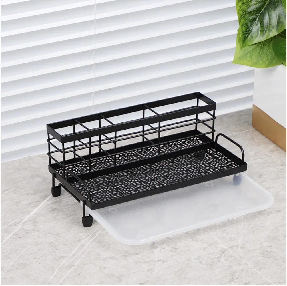 Sink Caddy Kitchen Organizer with Removable Drip Tray for Countertop Dish Rack