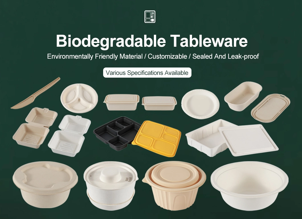 Disposable Customizable Environmental Friendly Biodegradable Tableware Food Container Plate