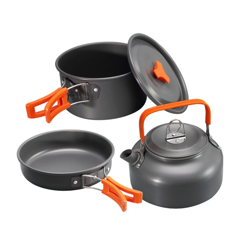 Portable Camping Cookware Cooking Set with Folding Pot, Water Bottle and Pans Set with Mesh Bag for Outdoor Backpacking, Hiking, Picnic