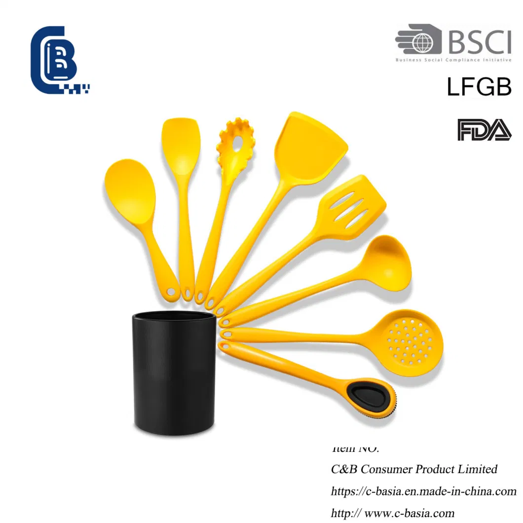 9-Piece Silicone Kitchen Utensils Set, High Temperature Resistant Non-Stick Cooking Tools, Color Can Be Customized