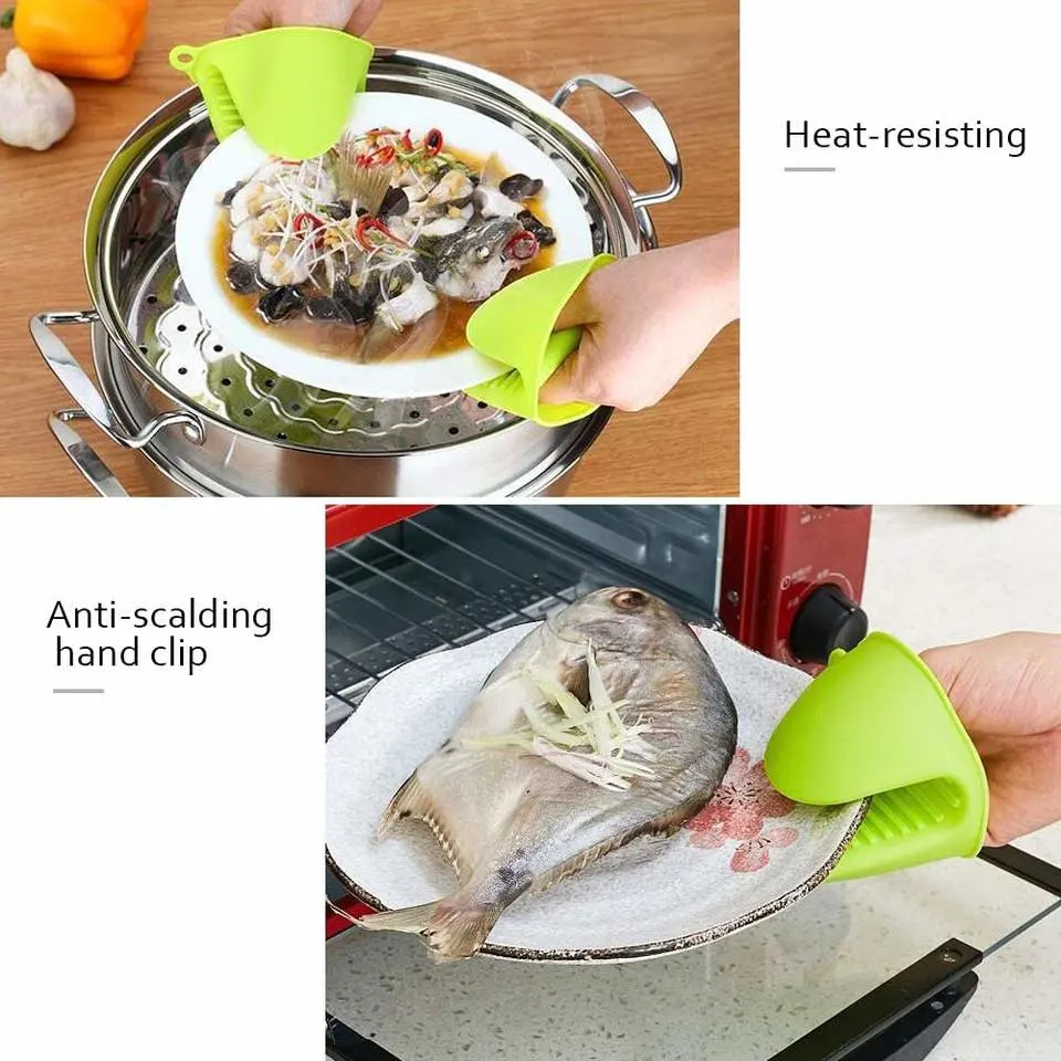 Hot Cheap Colorful Mini Kitchen Cooking Grill Baking Tools Heat Resistant Silicone BBQ Oven Mitts Gloves