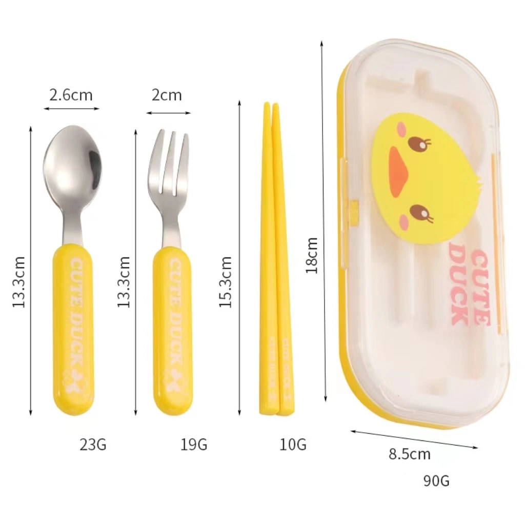 Portable Children Tableware Stainless Steel Cutlery Set for Hotels and Homes
