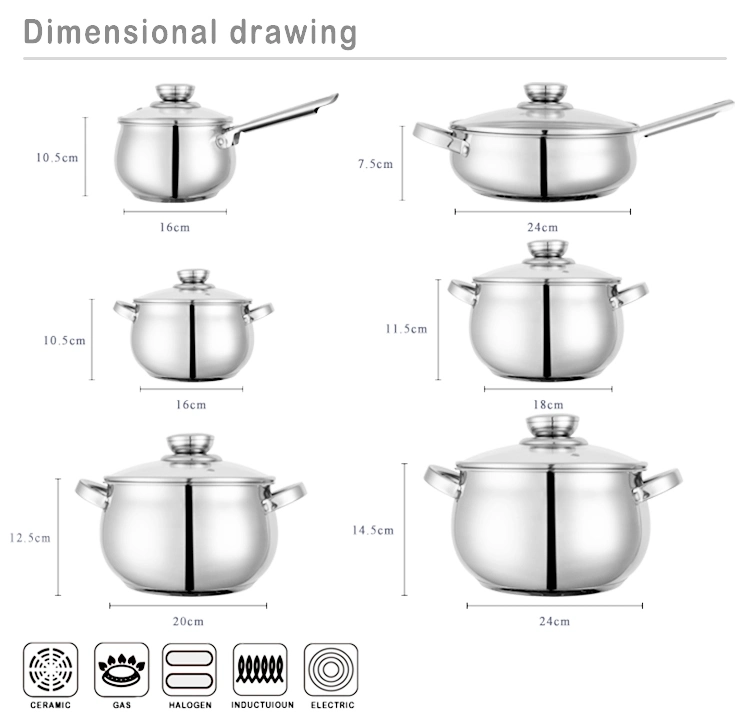 Apple Shape Stainless Steel Jumbo Cookware Set Casserole Soup Pots Frypan Houseware Sets Kitchen Ware for Home Cooking