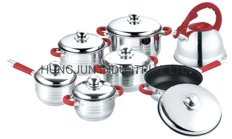 Dinnerware 12PCS 14PCS Stainless Steel Cookware Set with Stainless Steel Lid