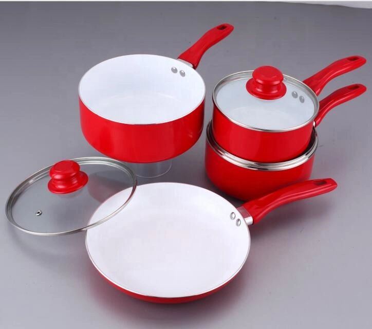 7 PCS Aluminum Ceramic Nonstick Induction Cookware Pots and Pans Set