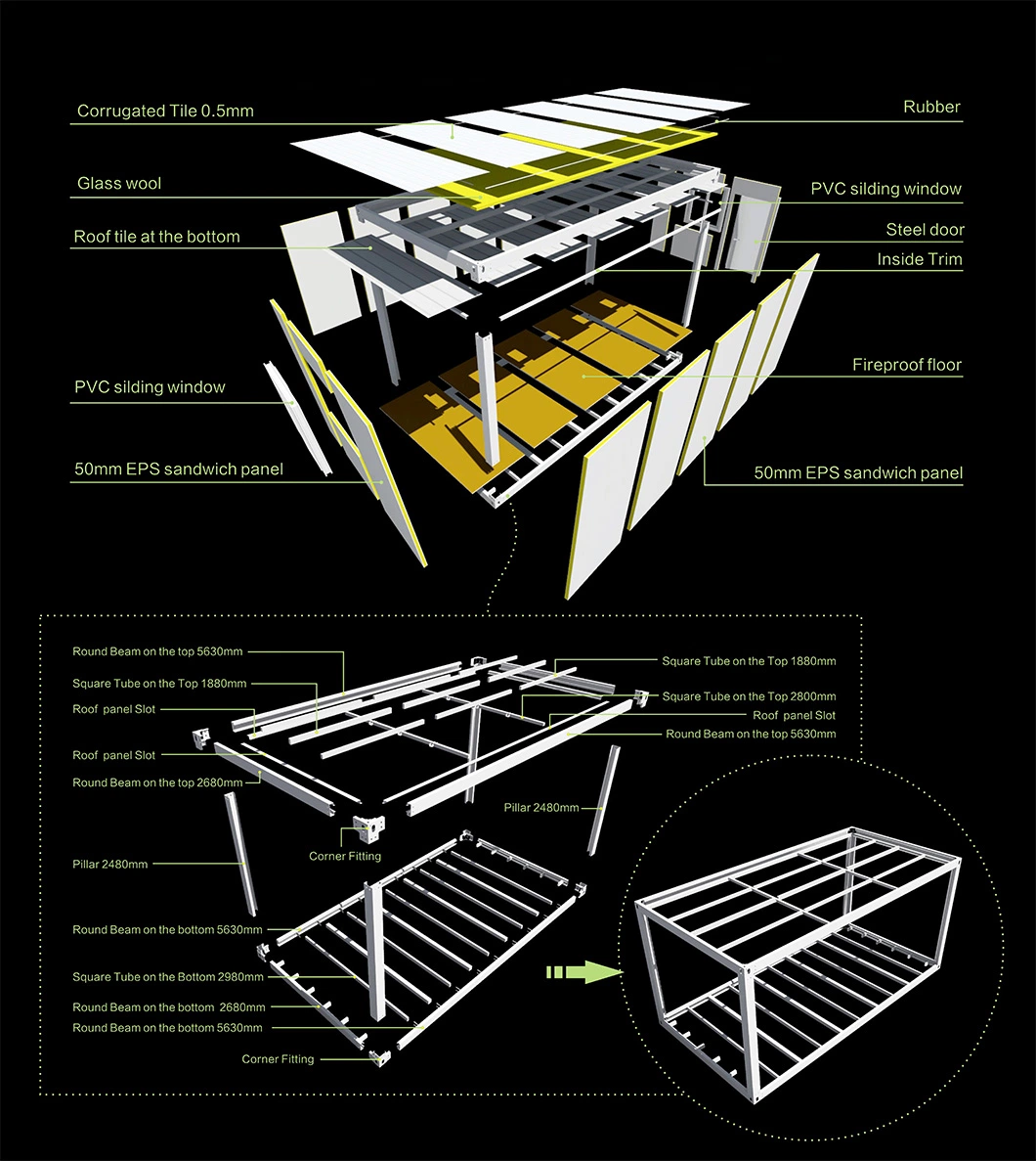 Mobile Home Adjustable Storage System Office Au Standard Luxury Refugee Home Container