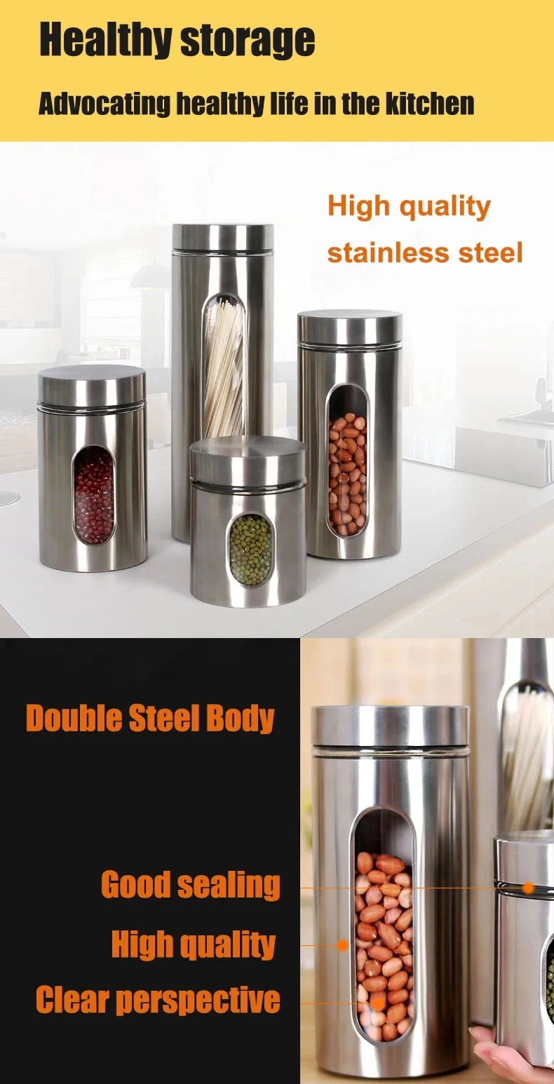 Muliti Function 304 Stainless Steel Glass Dressing Spice Salt and Pepper Shaker Bottles with 120ml Glass Jar for Home Table