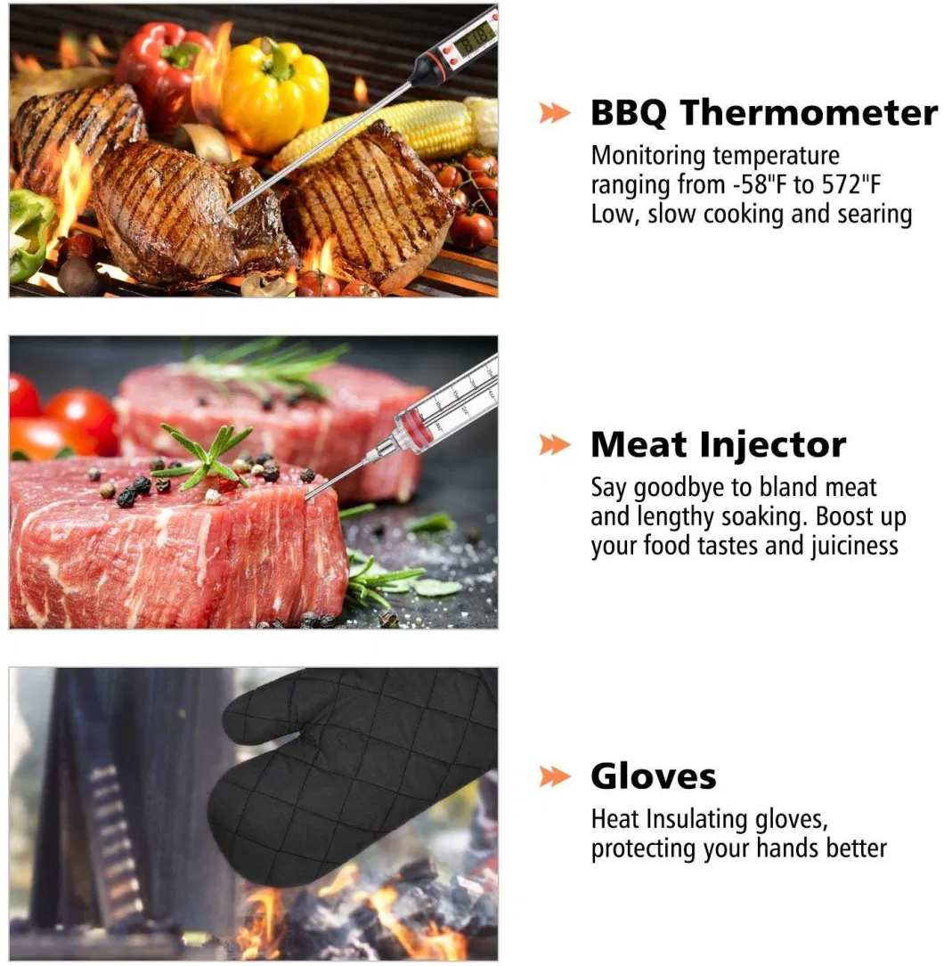 New Arrivals 25PCS Stainless Steel Portable Outdoor Barbecue BBQ Grill Accessories Tools Set for Camping Kitchen