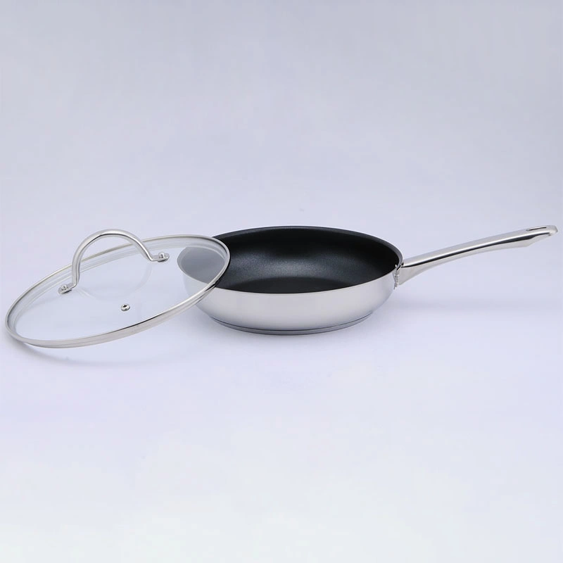 24cm/9.5 Inch Non-Stick Frying Pan with Lid Stainless Steel Cookware High-Quality Kitchen Cook Pot Factory Wholesale