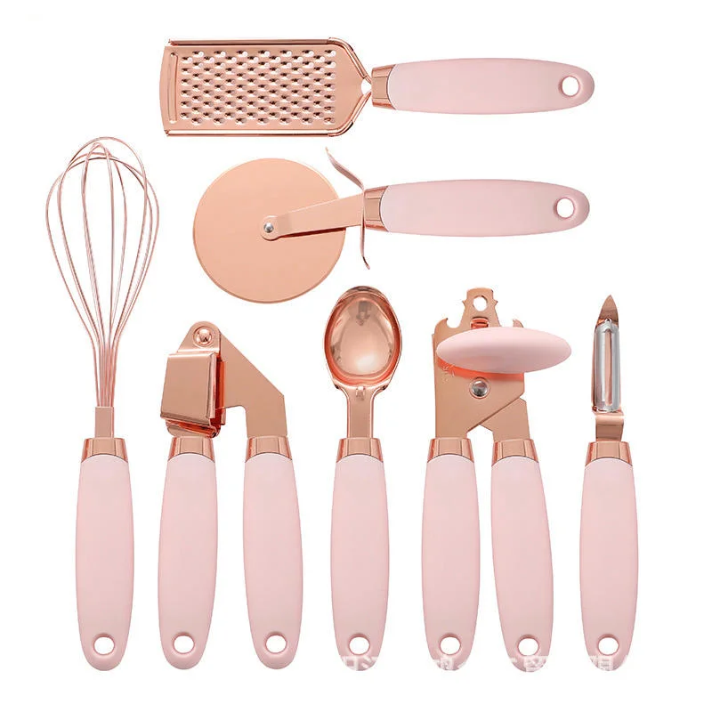 7 PCS Silicone Stainless Steel Handle Kitchen Gadget Utensils Set