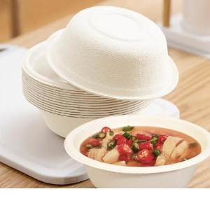 650ml 500ml 350ml Biodegradable Bagasse Bowl Disposable Tableware