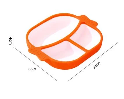 Baby Cartoon Silicone Dining Plate Baby Food Grade Sucker Integrated Two-Ear Silicone Dining Plate Bowl for Children