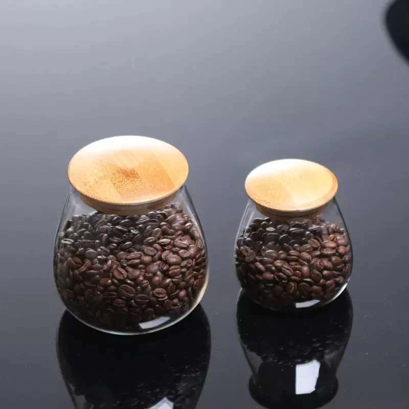 Eco-Friendly Handmade Customized Glass Jar for Food Storage with Bamboo Lids