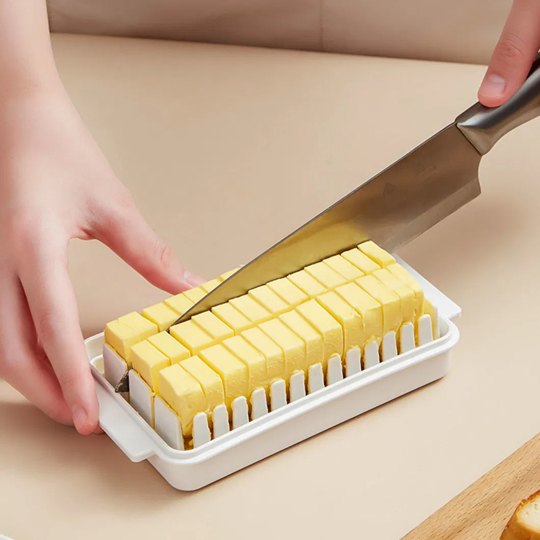 Household Plastic Butter Cutting Box Cooking Utensils with Lid