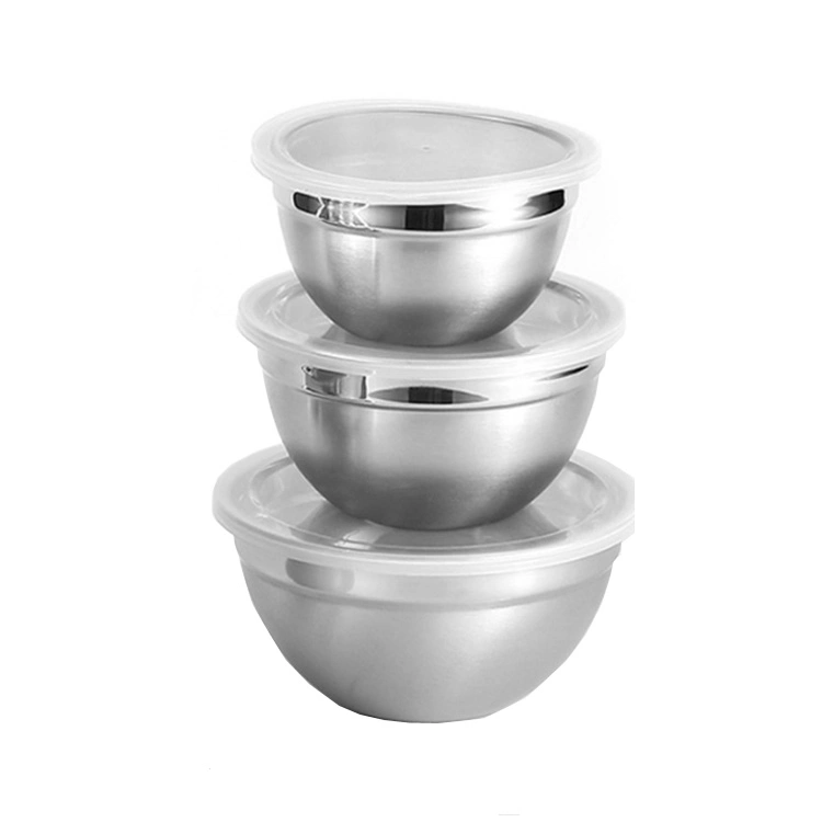 Stainless Steel Food Banking Nesting Mixing Storage Bowls Set with Lids