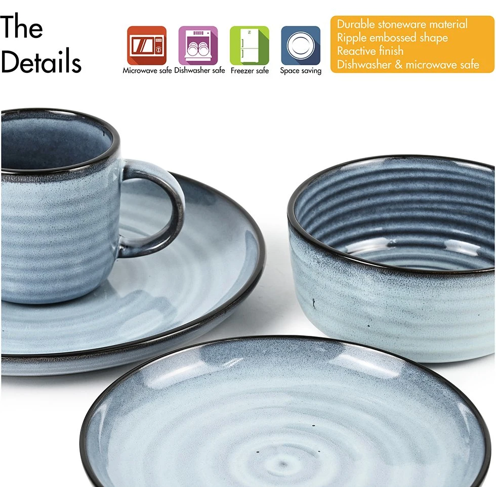 Low Price Embossed Reactive Dinner Set Crockery