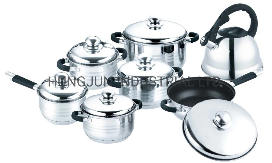 Dinnerware 12PCS 14PCS Stainless Steel Cookware Set with Stainless Steel Lid