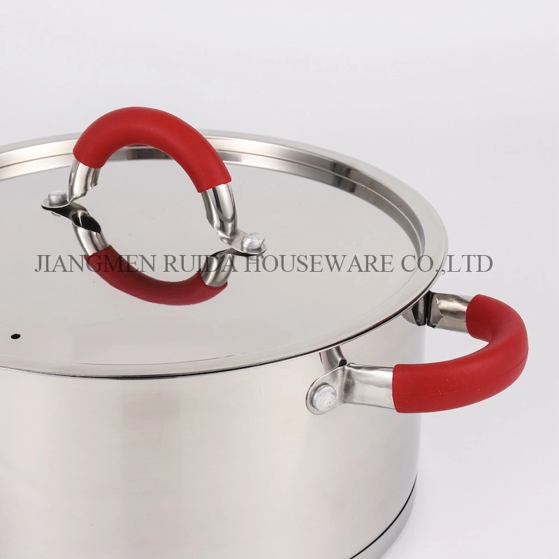 Custom Silicon Cookware Set, 6/8/12PCS Stainless Steel Kitchenware Cookware with Induction Base