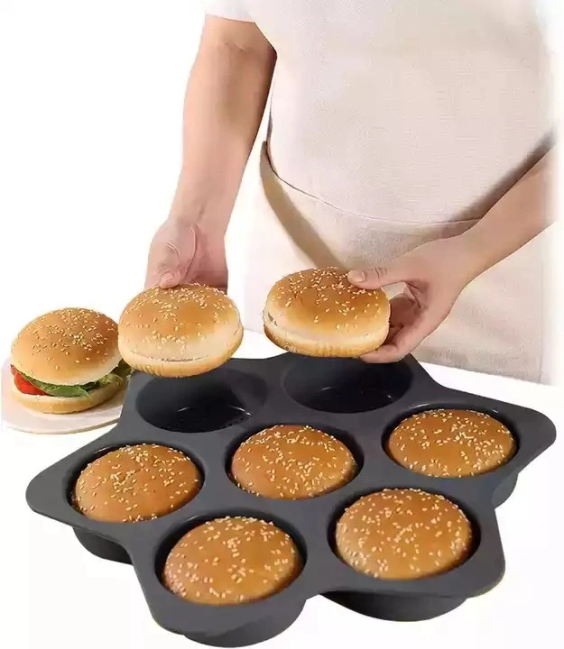 Food Grade Silicone Bread Cake Baking Pan Hamburger Mold Kitchen Cookware Tools