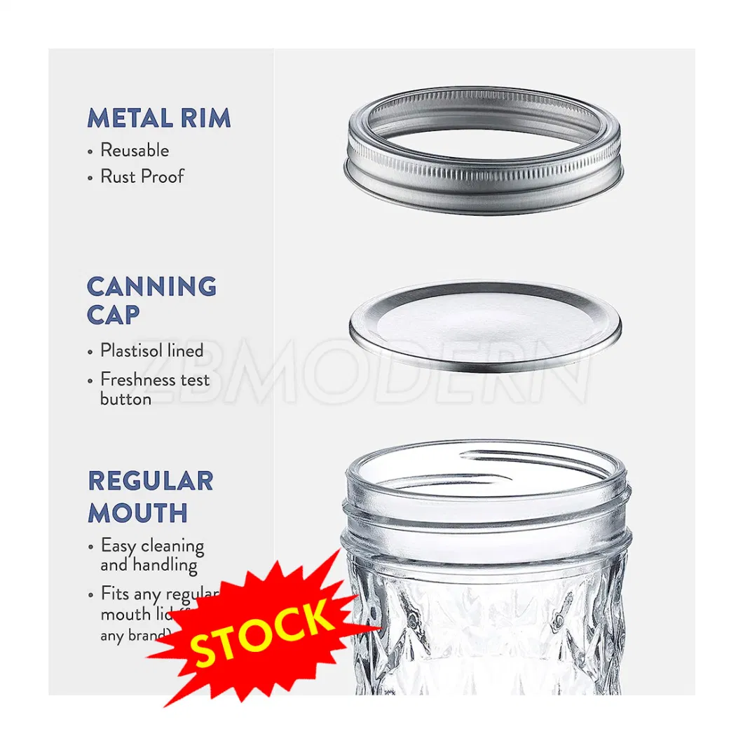 Stock 8oz Mason Jars Food Storage Container Airtight Container for Pickling