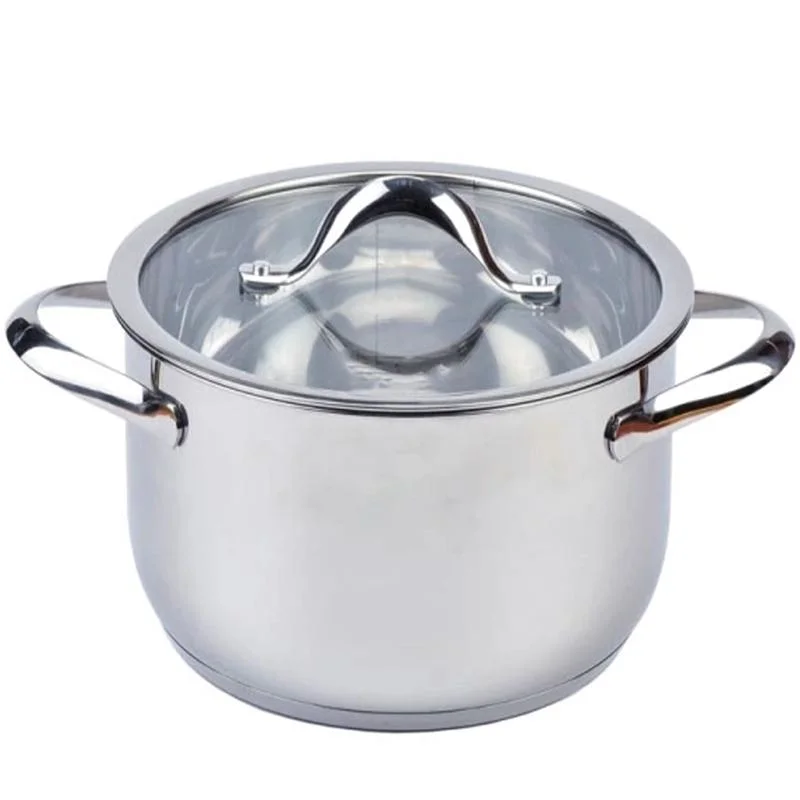 Stainless Steel Wooden Handle Soup Pot 6-Piece Household Cooking Pot Set Induction Cookware Set