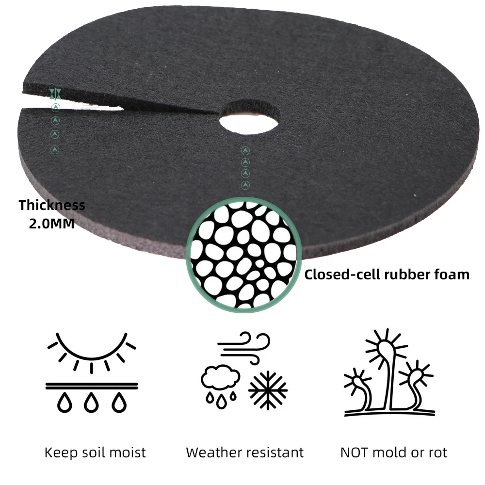2mm Thick Plant Anti-Weed Mat Round Protective Covering Film Indoor Outdoor Garden Potted Soil Moisturizing Warming Products