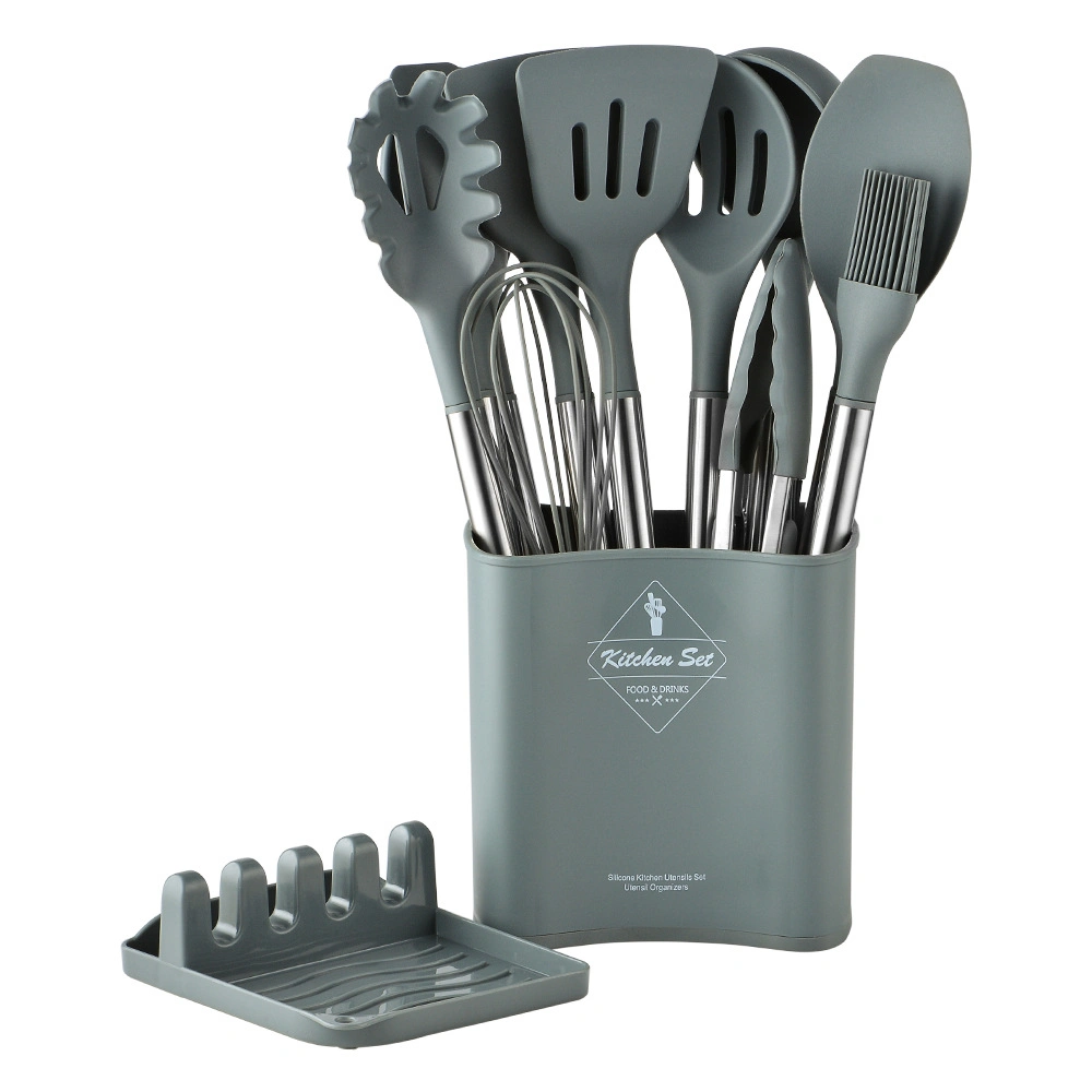 9PCS/11PCS Silicone Cooking Sets Stainless Steel Handle Kitchen Utensils Set