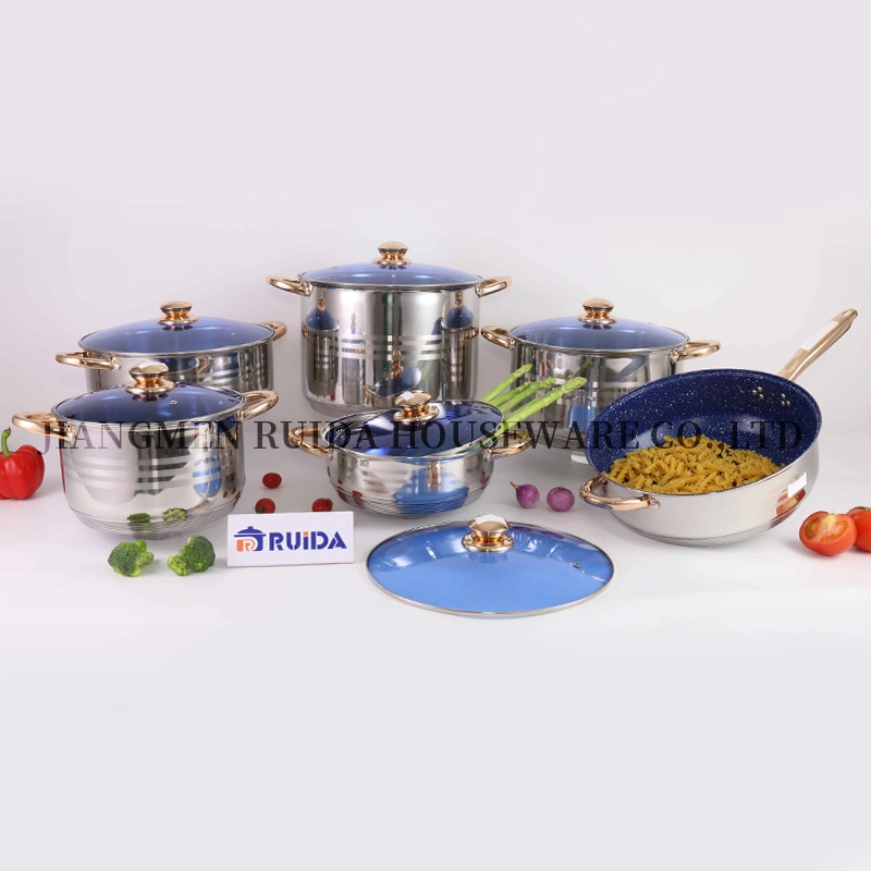 Supplier Custom 12PCS Stainless Steel Cookware Set Kitchen Utensils